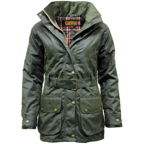 Game cantrell padded antique waxed jacket - Olive / S