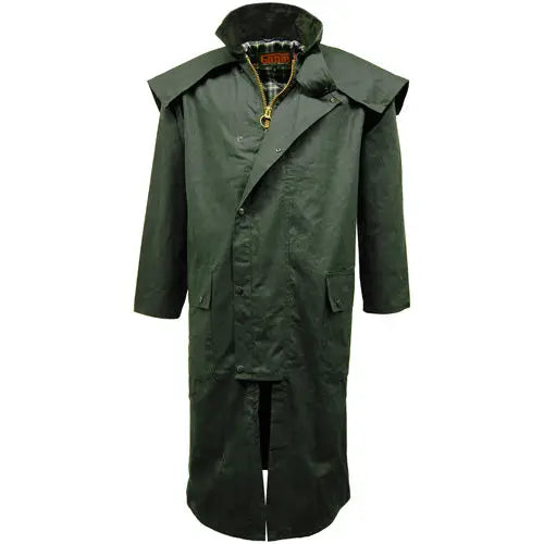 Game wax stockman long cape - Olive / M