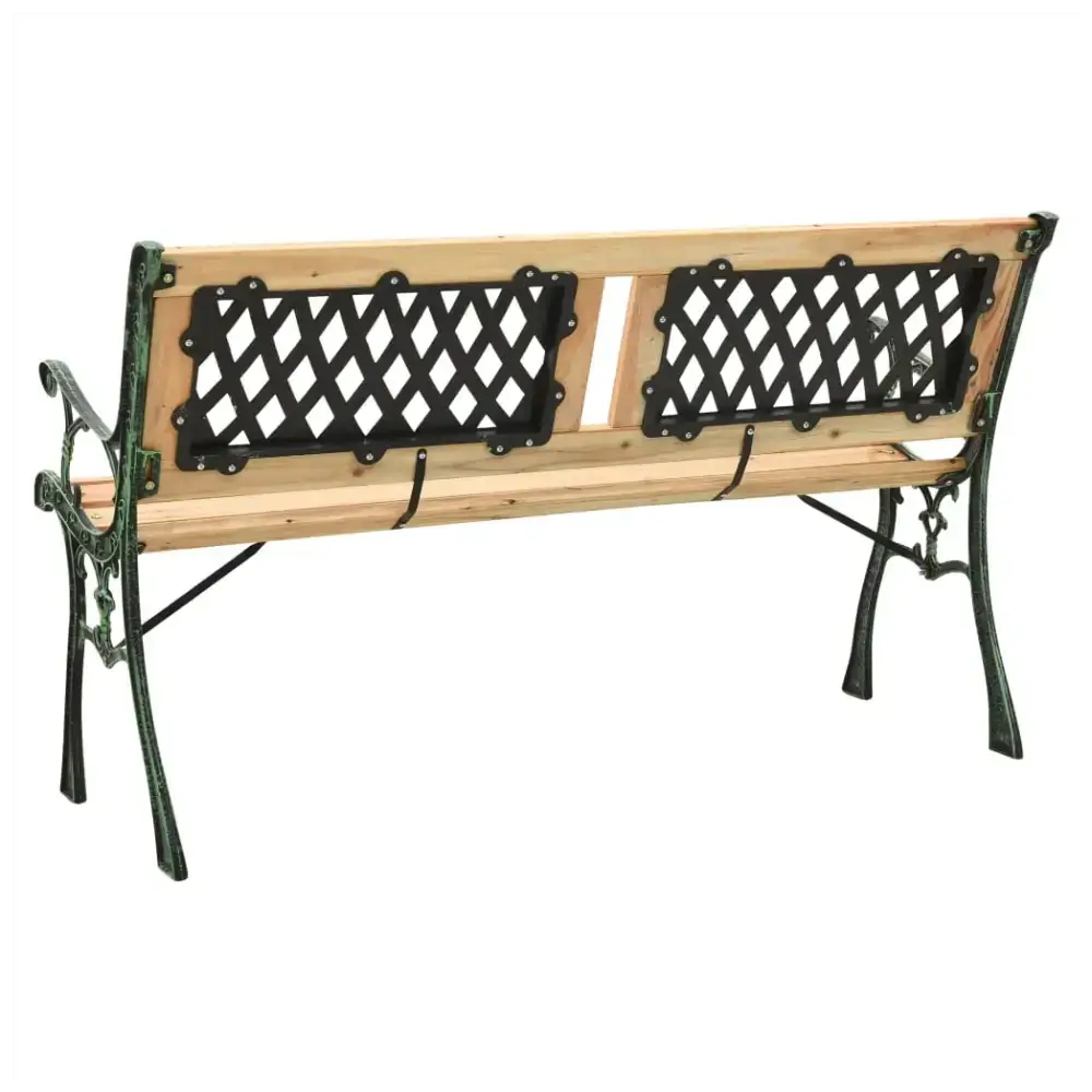 Garden bench 122 cm cast iron and solid firwood Nexellus