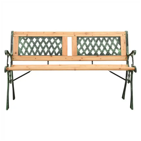 Garden bench 122 cm cast iron and solid firwood Nexellus