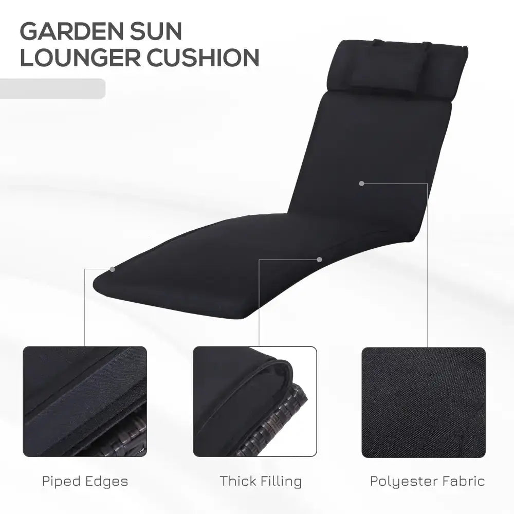 Garden sun lounger chair cushion reclining relaxer indoor outdoor Nexellus