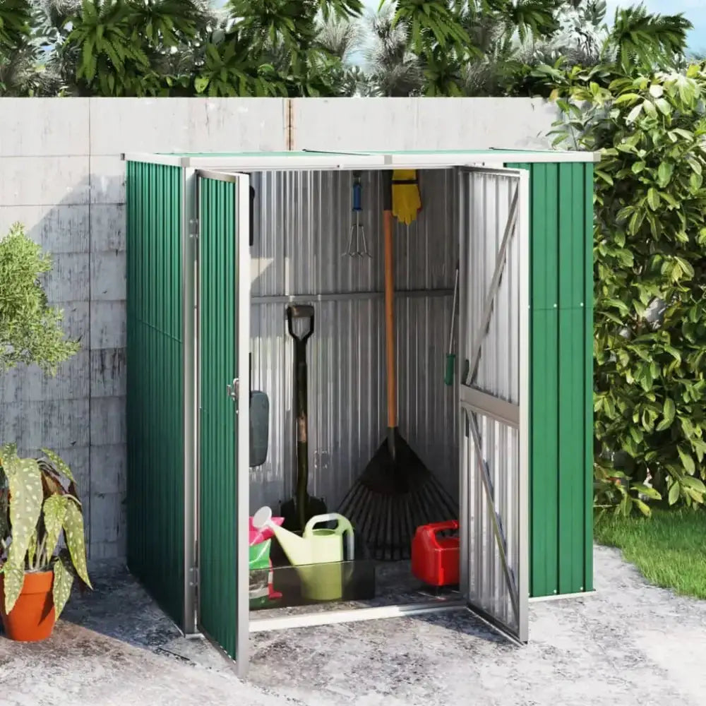 Garden tool shed green 161x89x161 cm galvanised steel Nexellus