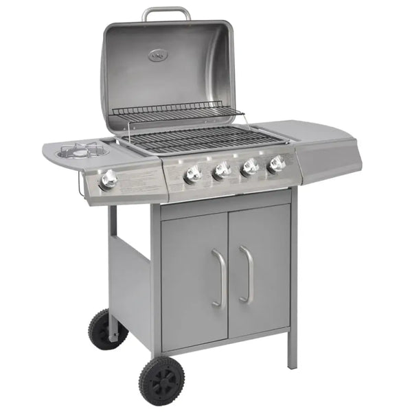 Gas Barbecue Grill 4+1 Cooking Zone Silver Nexellus