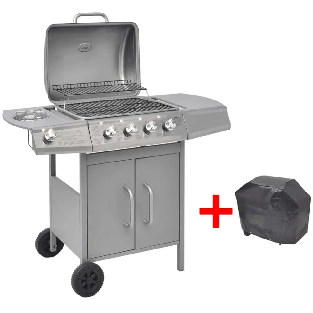 Gas Barbecue Grill 4+1 Cooking Zone Silver Nexellus