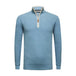 Glacier Blue Cashmere Zip Neck Sweater Verbier in pique stitch - Nexellus