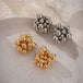 Grape string beads hollow ball stud earrings Nexellus