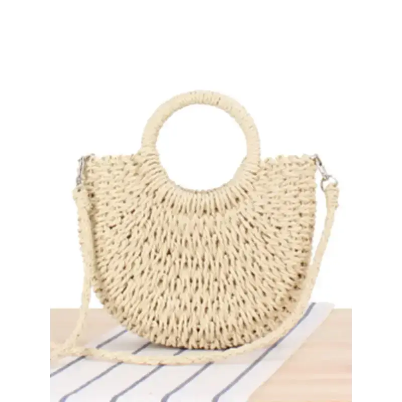 Half round straw woven bag beach hand woven bag holiday women's bag Nexellus