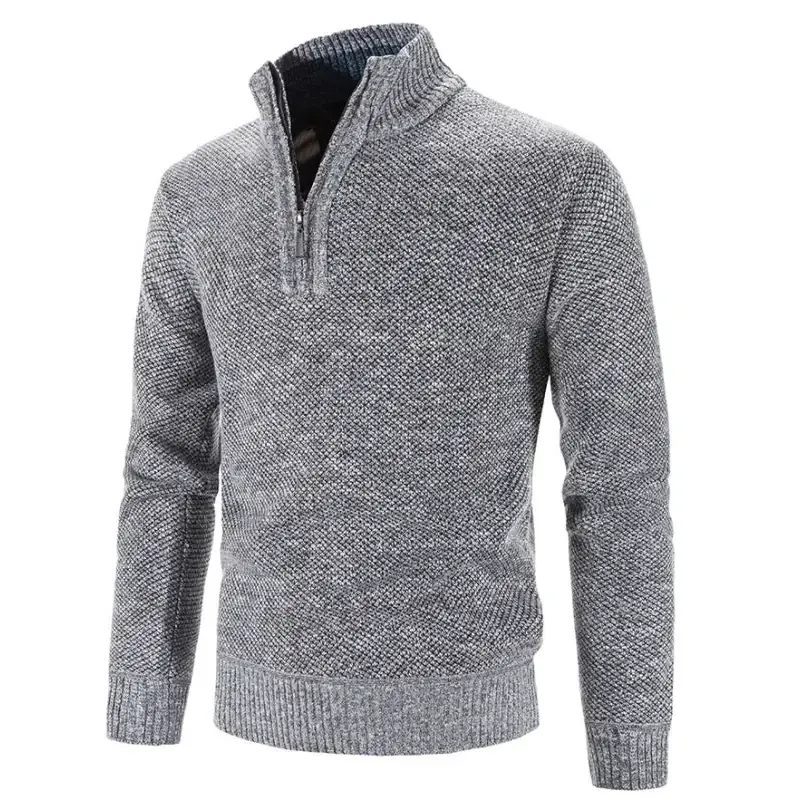 Half turtleneck sweater men's zipper sweater slim fit Nexellus