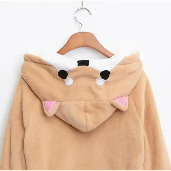 Harajuku Kawaii Hoodies: Women's Cute Doge Muco Winter Plush Sweatshirt with Ears, Anime-Inspired Nexellus