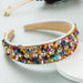 Headband trend design colorful crushed turquoise diamond wide-brimmed Nexellus