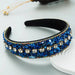 Headband trend design colorful crushed turquoise diamond wide-brimmed Nexellus