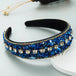 Headband trend design colorful crushed turquoise diamond wide-brimmed Nexellus