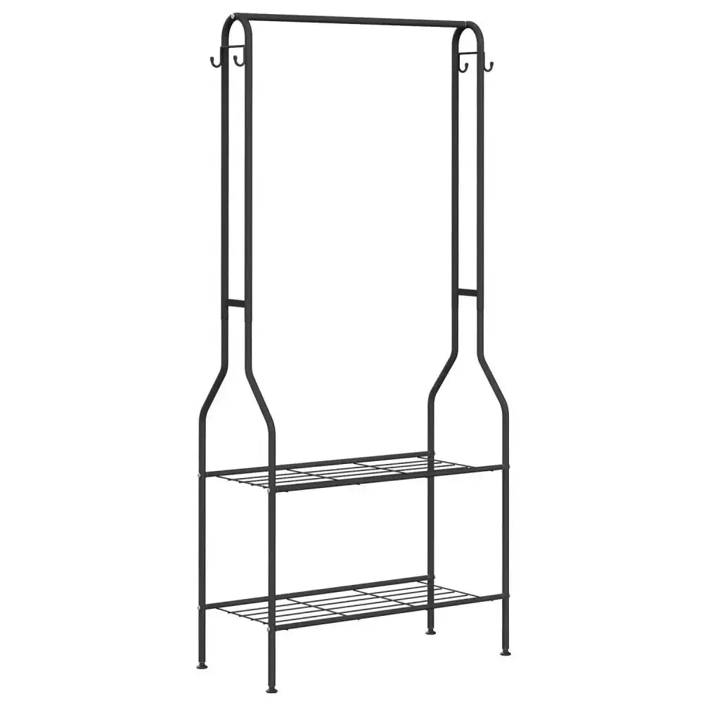 Heavy duty 2 tier multi purpose clothes rail & shoe bench stand rack Nexellus