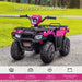 Homcom 12v electric quad bike for kids w/ led headlights, music - pink Nexellus