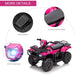 Homcom 12v electric quad bike for kids w/ led headlights, music - pink Nexellus