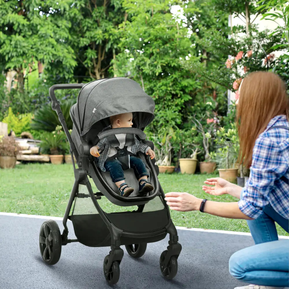 Homcom 2 in 1 pushchairs and strollers w/ reversible seat