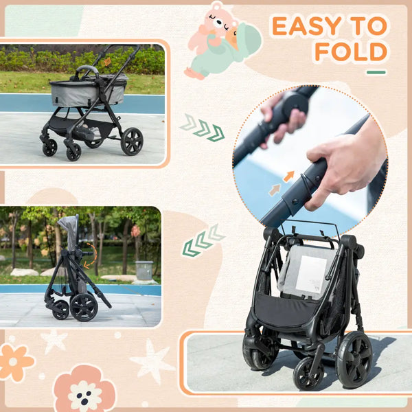 Homcom 2 in 1 pushchairs and strollers w/ reversible seat