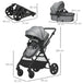 Homcom 2 in 1 pushchairs and strollers w/ reversible seat