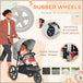 Homcom 3 wheeler pushchair lightweight foldable baby