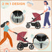 Homcom 3 wheeler pushchair lightweight foldable baby