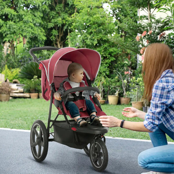 Homcom 3 wheeler pushchair lightweight foldable baby