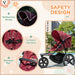 Homcom 3 wheeler pushchair lightweight foldable baby