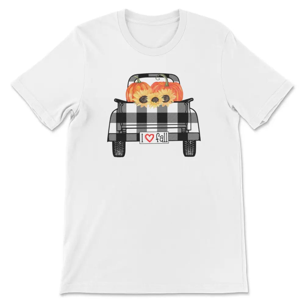 I love fall plaid truck tee