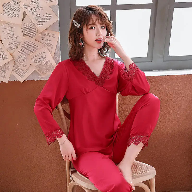 Ice Silk Summer Couple Pajamas Spring And Autumn Nexellus