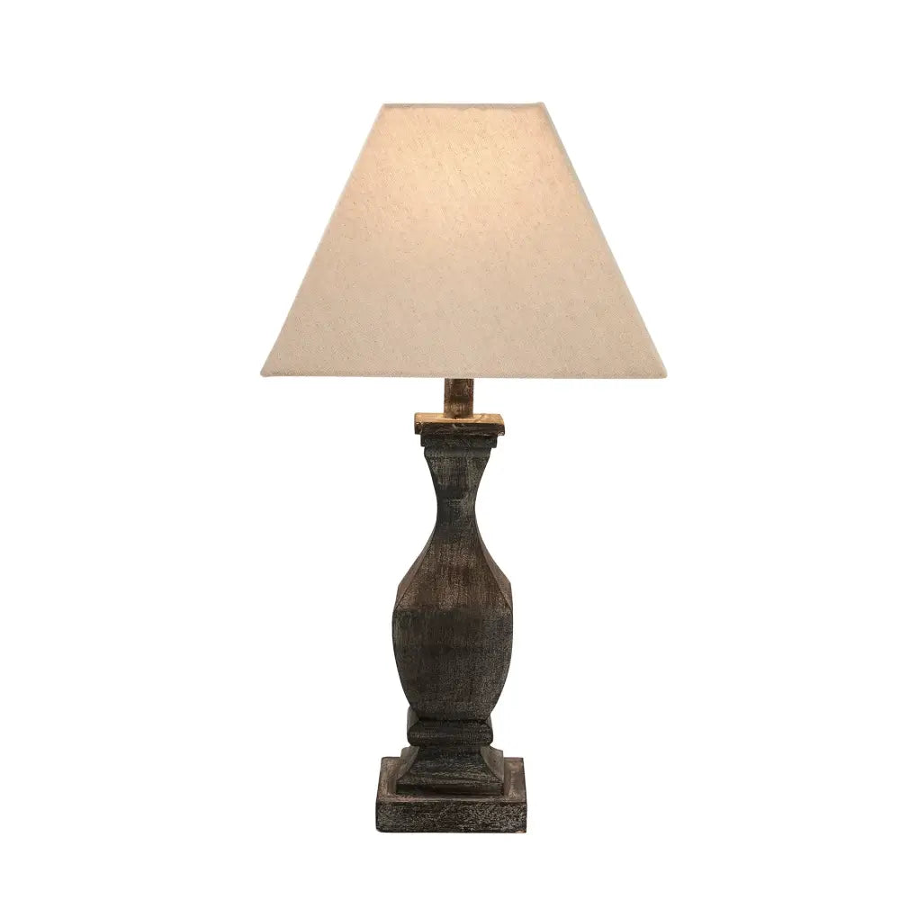 Incia fluted wooden table lamp - Table Lamps