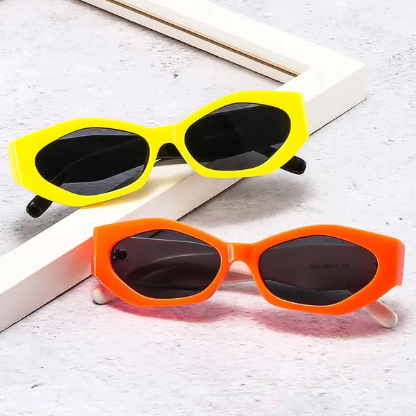 Ins Popular Fashion Polygon Cat Eye Women Sunglasses Retro Colorful Oval Eyewear Shades UV400 Men Trending Sun Glasses Nexellus