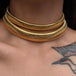 Ins titanium steel gypsy elastic choker gold and silver necklace Nexellus