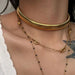 Ins titanium steel gypsy elastic choker gold and silver necklace Nexellus