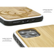 Iphone 11 pro wood case deer engraved bamboo backside