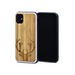 Iphone 11 wood case deer engraved bamboo backside with tpu