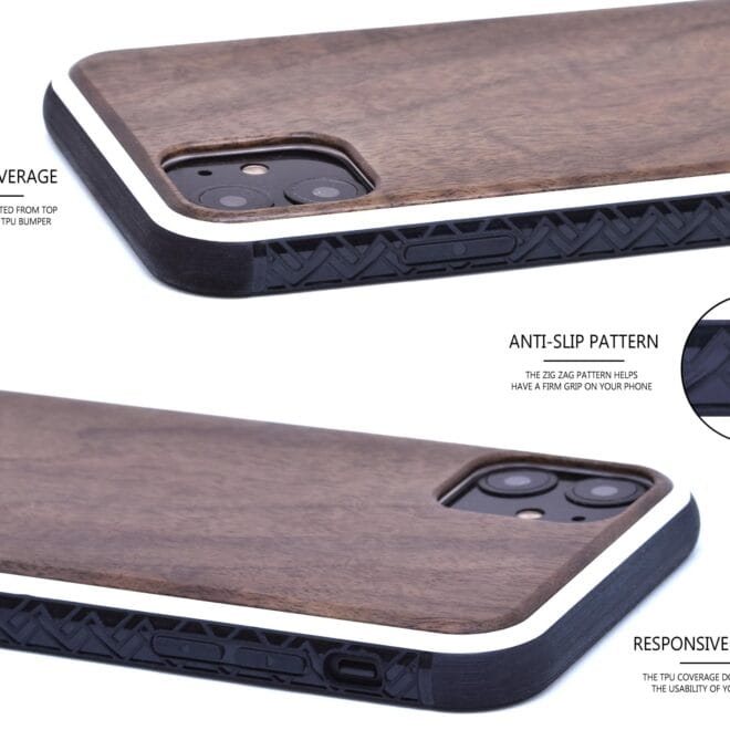 iPhone 11 wood case walnut