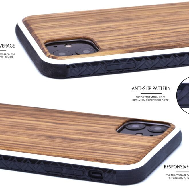 iPhone 11 wood case zebra