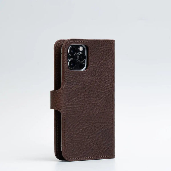 Iphone 12/13 series full-grain leather folio case wallet