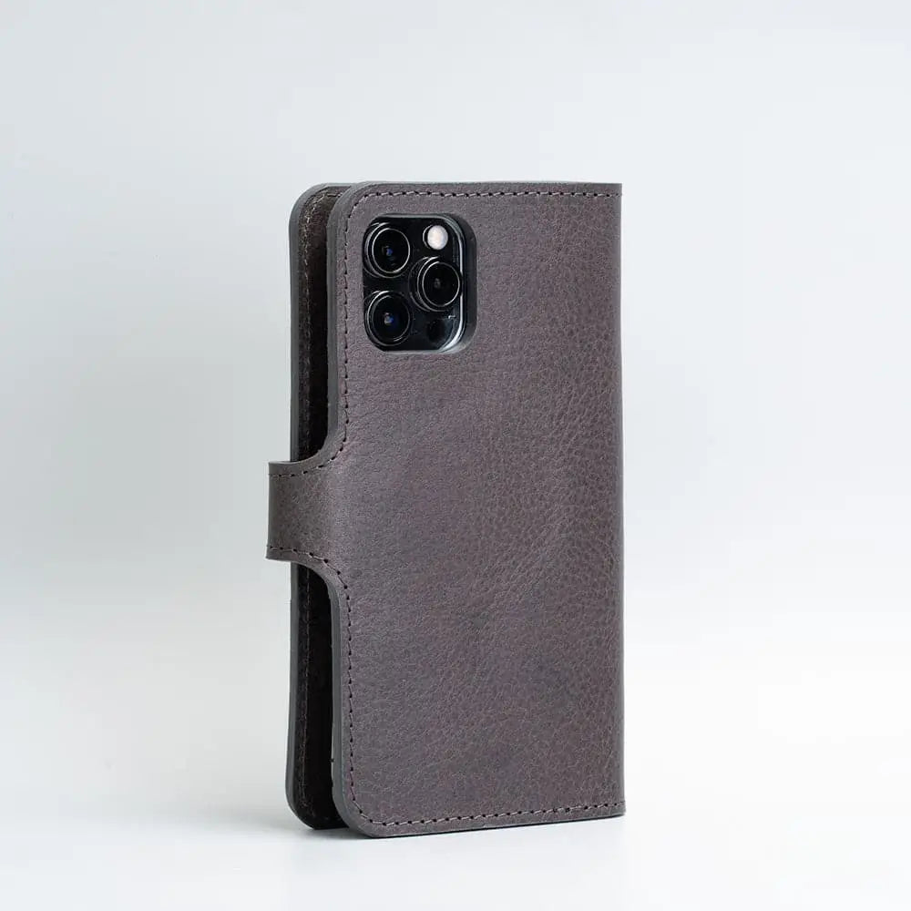 Iphone 12/13 series full-grain leather folio case wallet