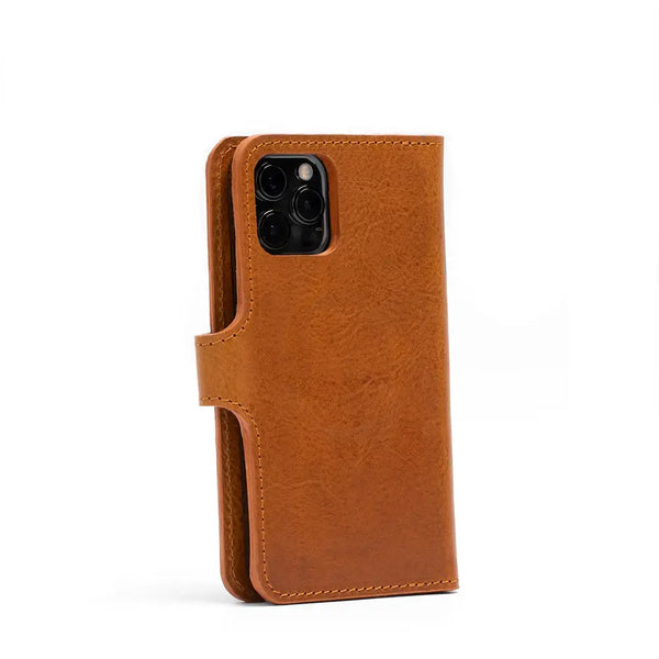 Iphone 12/13 series full-grain leather folio case wallet