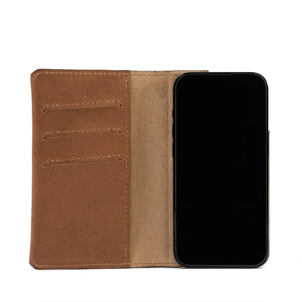 Iphone 12/13 series leather folio case wallet with magsafe