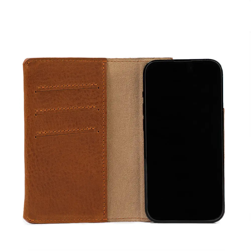 Iphone 12/13 series leather folio case wallet with magsafe