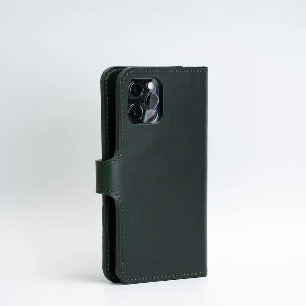 Iphone 12/13 series top-grain leather folio case wallet