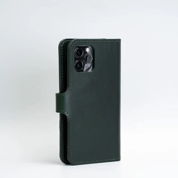 Iphone 12/13 series top-grain leather folio case wallet