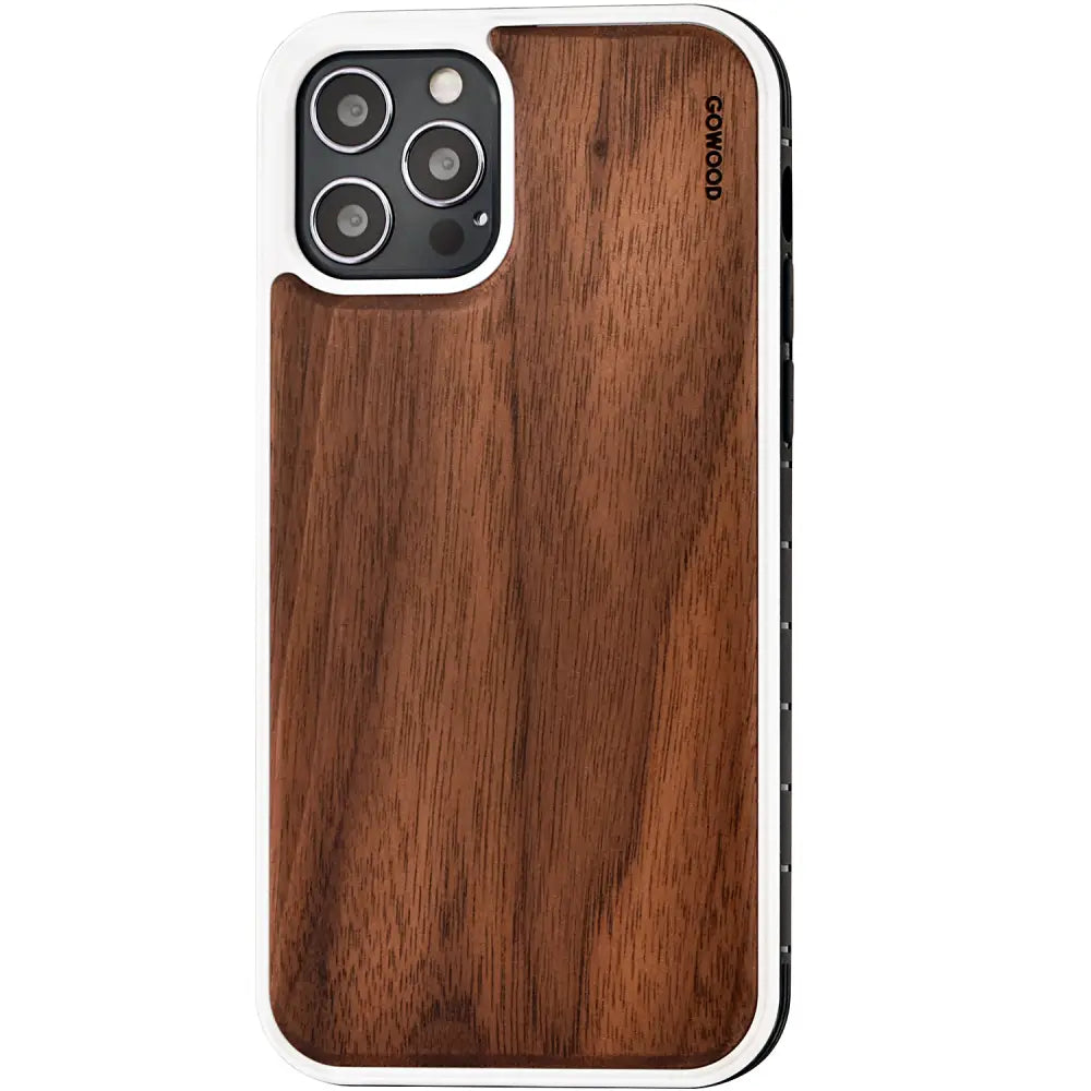 Iphone 12 and iphone 12 pro wood case walnut backside