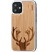 Iphone 12 mini wood case deer engraved bamboo backside