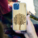 Iphone 13 mini bamboo wood case tree engraved backside