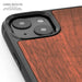 Iphone 13 mini walnut wood case with tpu bumper and black pc