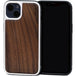 Iphone 13 mini walnut wood case with tpu bumper and white pc