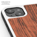 Iphone 13 mini zebra wood case with tpu bumper and white pc