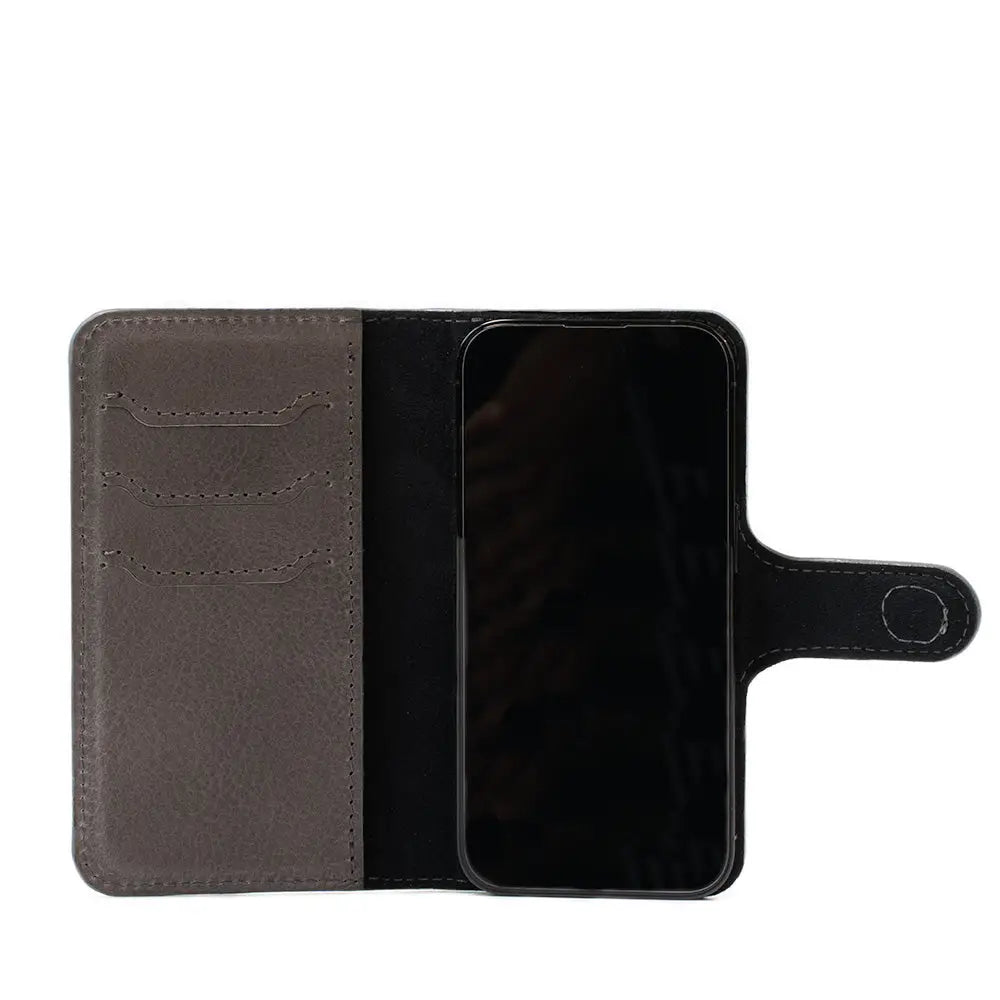 Iphone 14 series full-grain leather folio case wallet